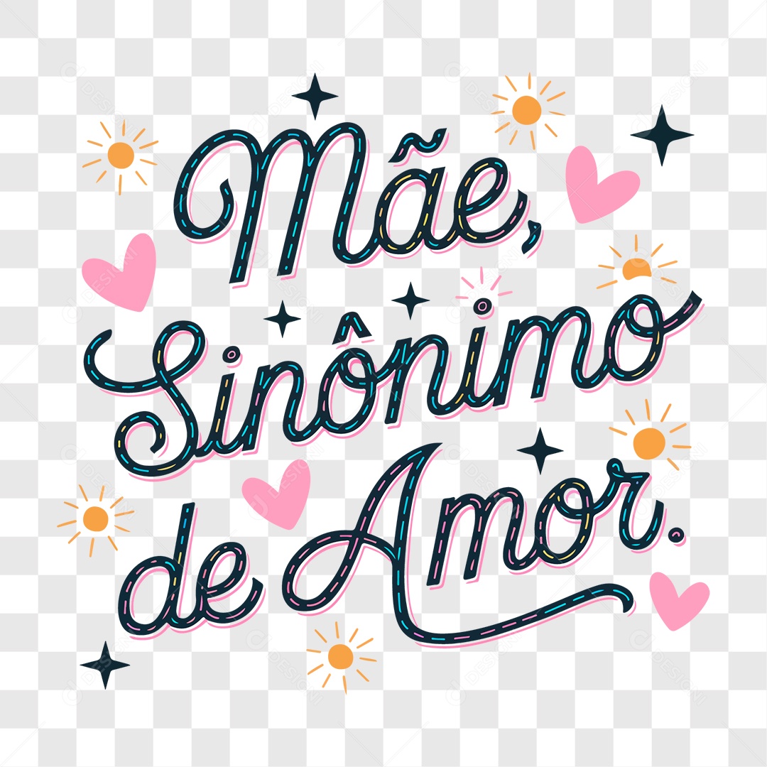 Lettering Dia das Mães EPS + PNG