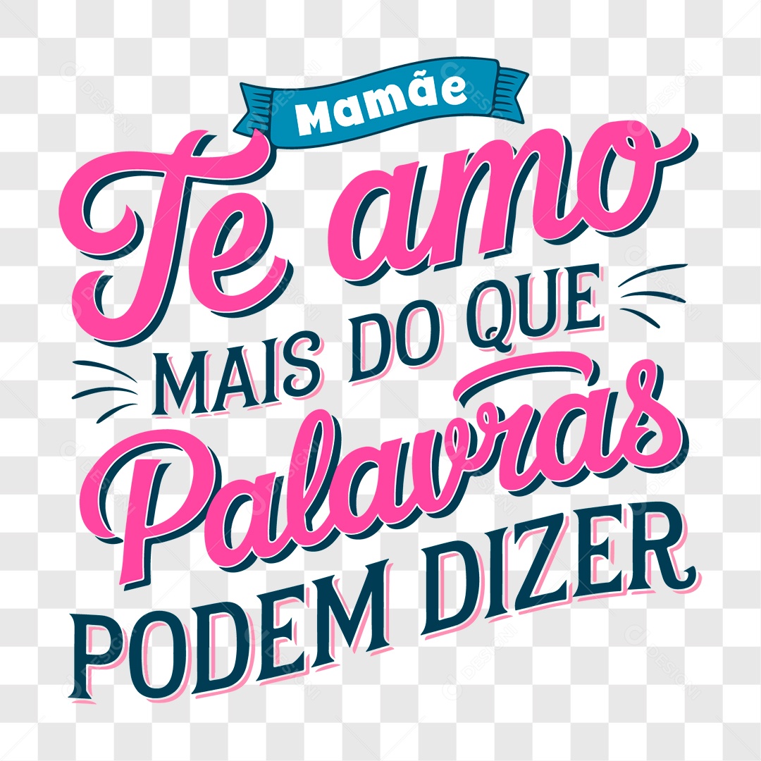 Lettering Dia das Mães EPS + PNG