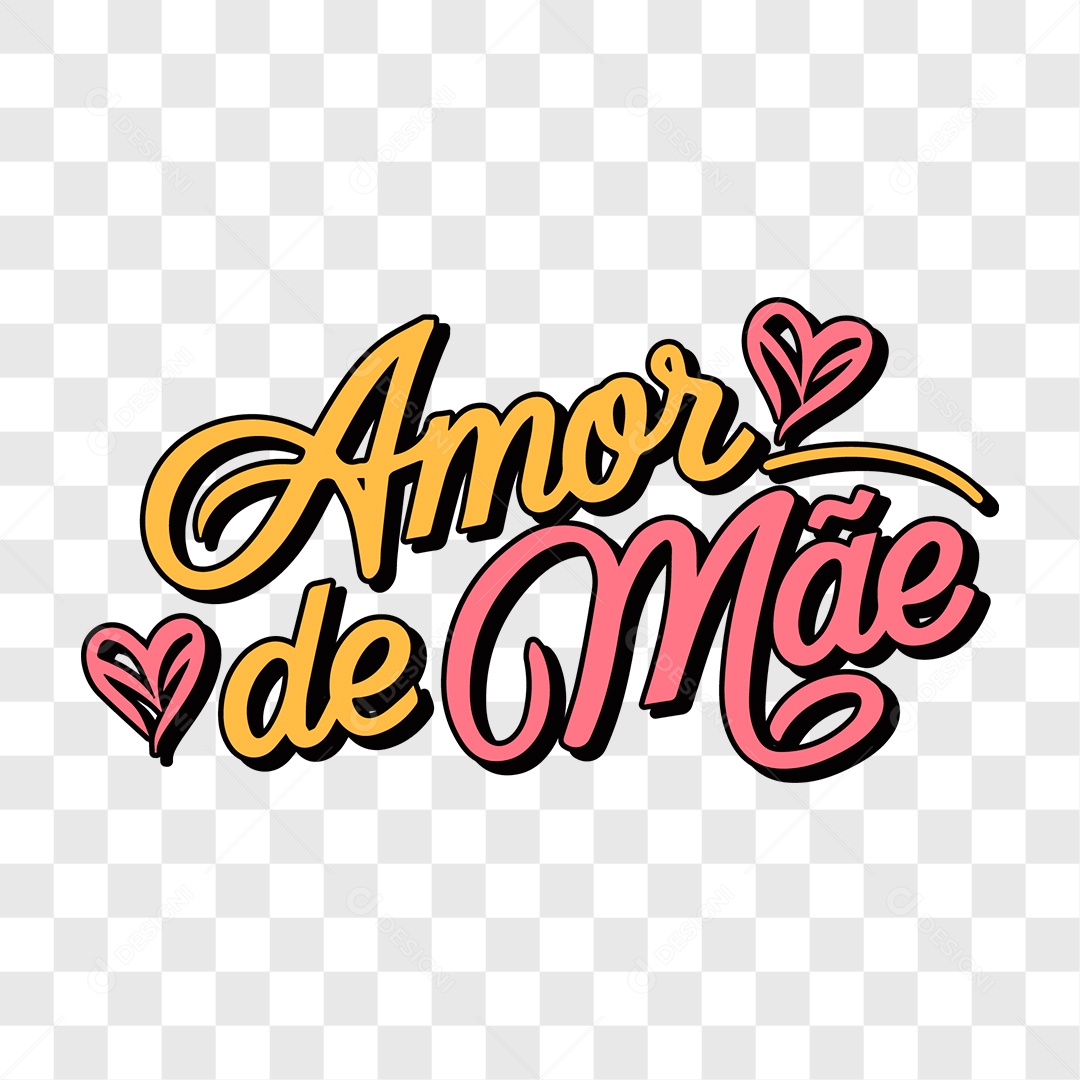 Lettering Dia das Mães Amor de Mãe EPS + PNG