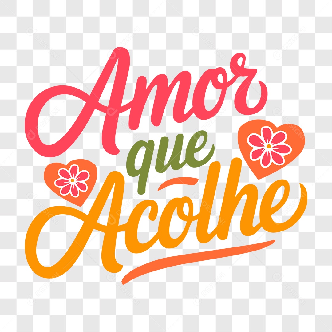 Lettering Dia das Mães Amor Que Acolhe EPS + PNG