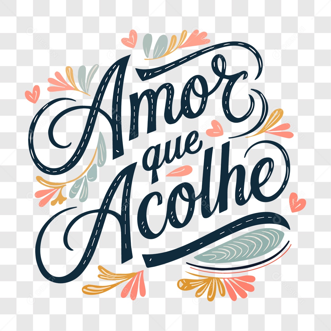 Lettering Dia das Mães Amor Que Acolhe EPS + PNG
