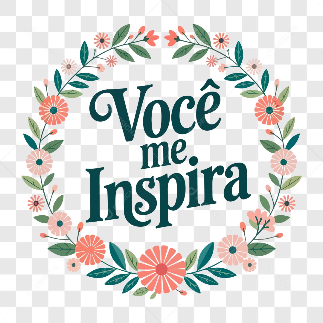 Lettering Dia das Mães Você Me Inspira EPS + PNG