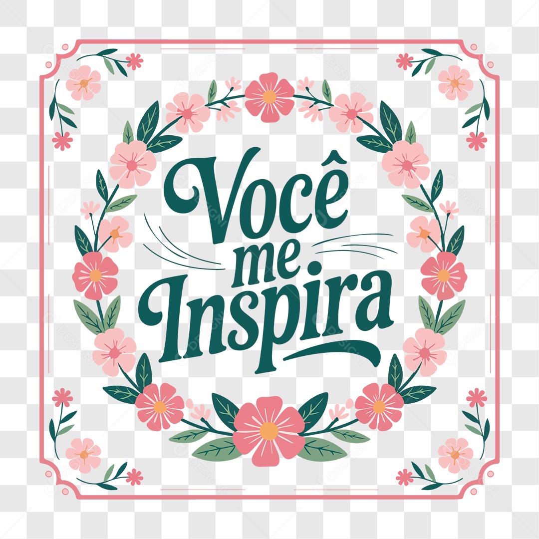 Lettering Dia das Mães Você Me Inspira EPS + PNG