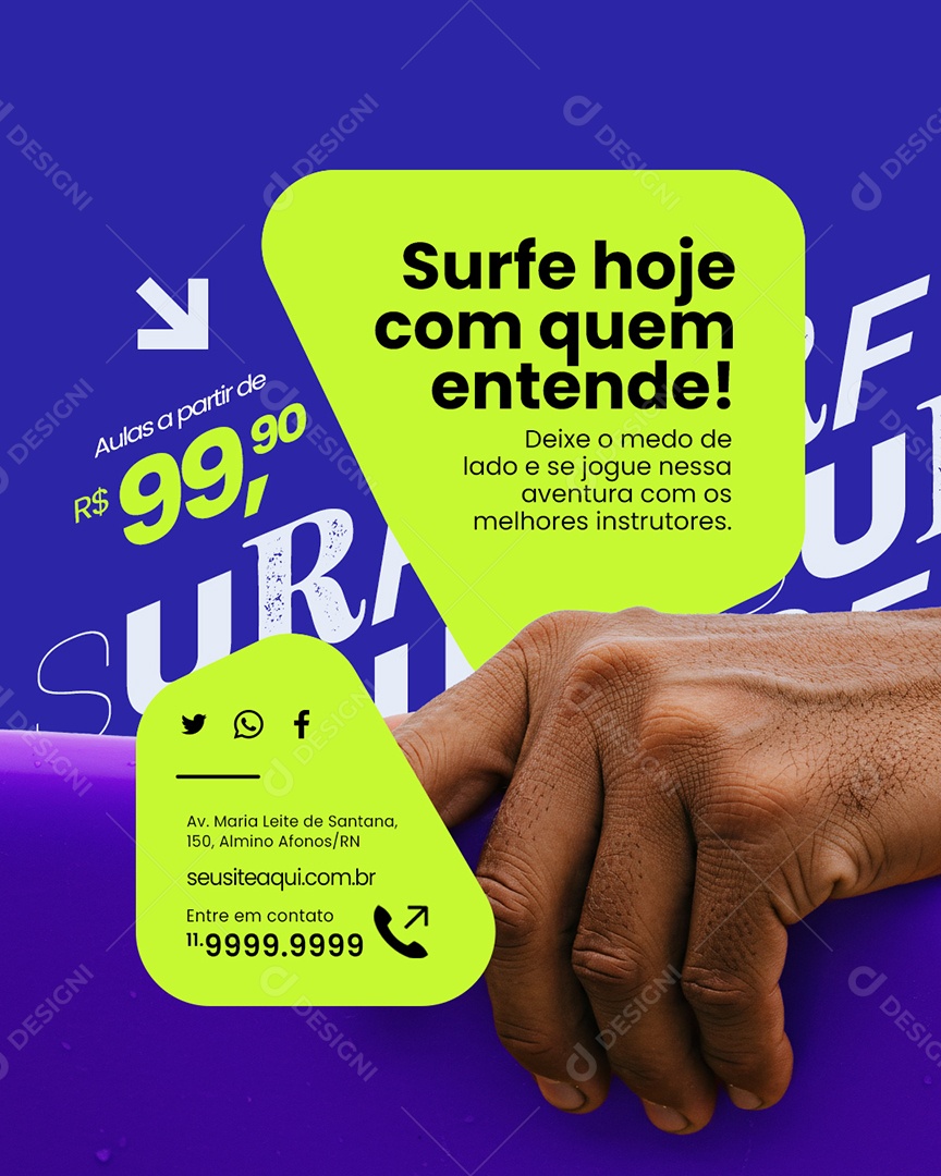 Surfe Hoje com Quem Entende Social Media PSD Editável