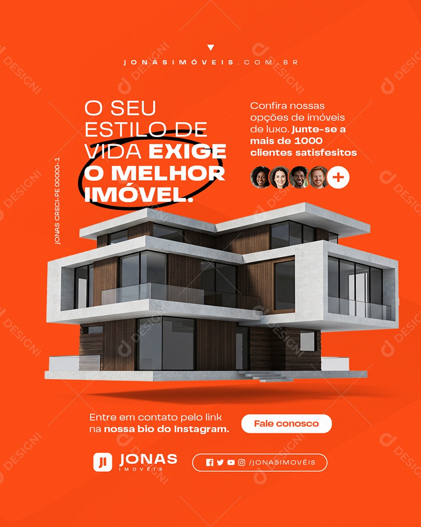 Corretor de Imóveis O Seu Estilo de Vida Exige O Melhor Imóvel Social Media PSD Editável