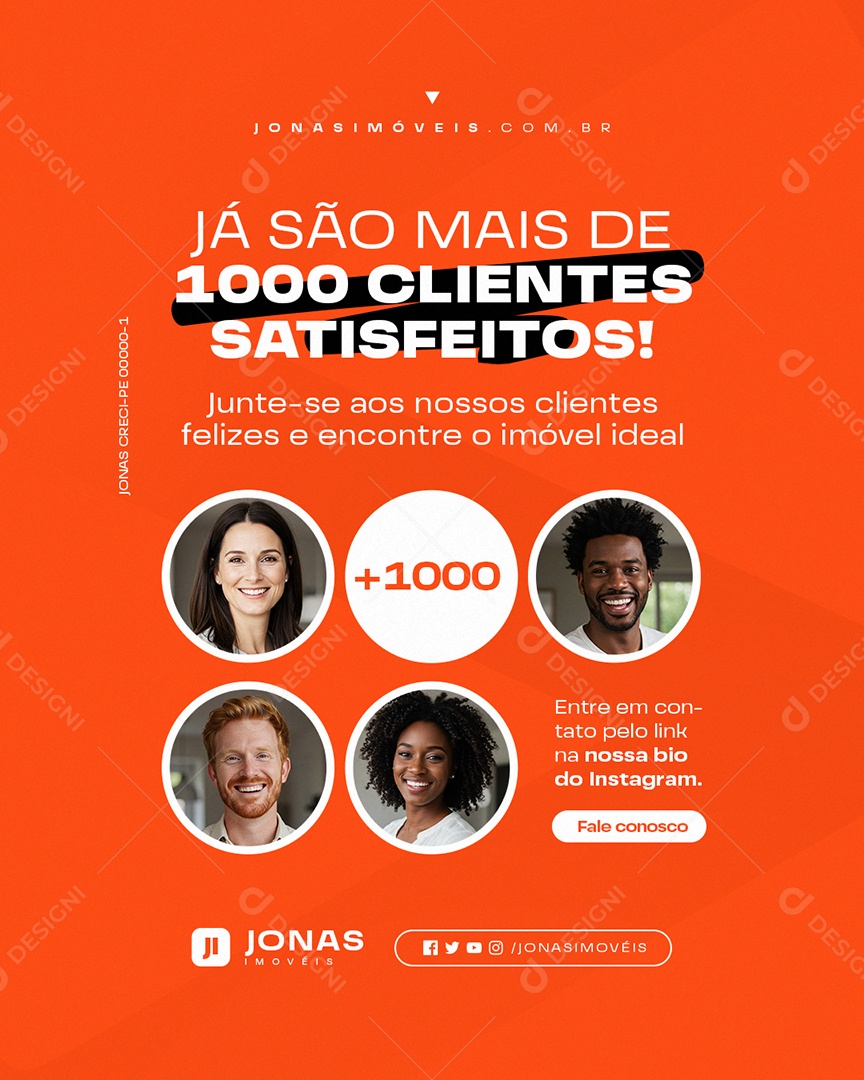 Corretor de Imóveis Já São Mais de Mil Clientes Social Media PSD Editável