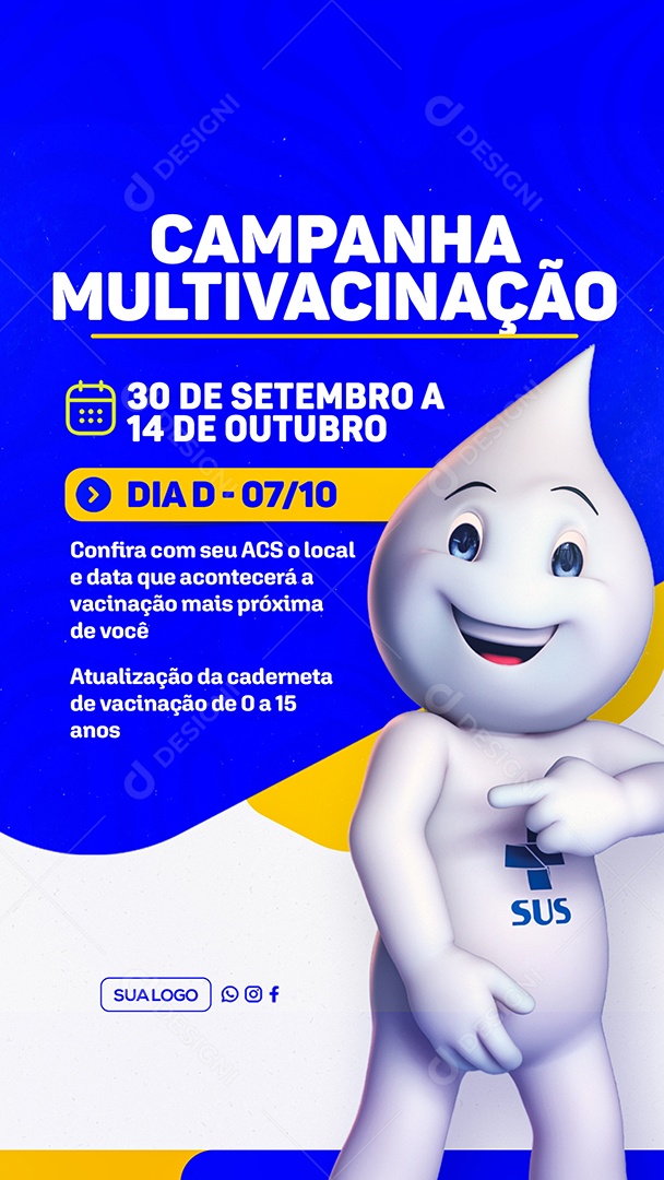 Story Campanha de Vacinação Social Media PSD Editável