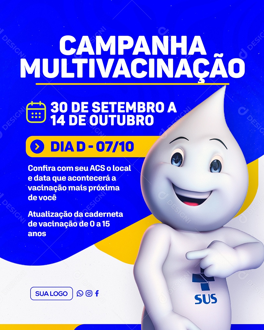 Campanha de Vacinação Social Media PSD Editável