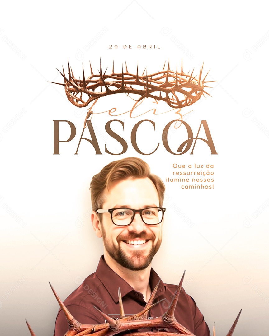 Feliz Páscoa 20 de Abril Social Media PSD Editável