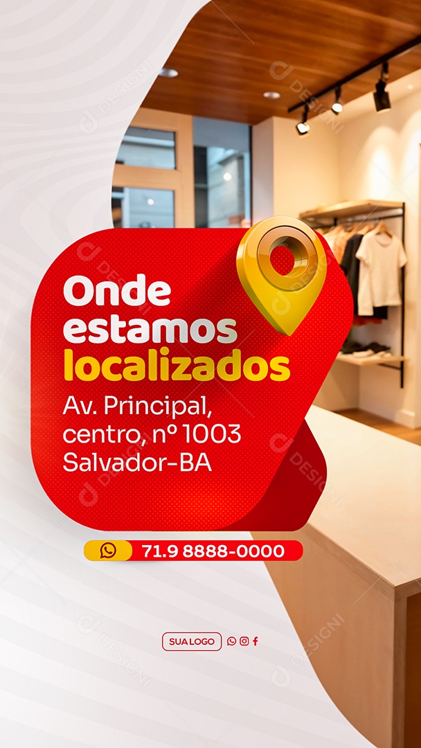 Story Onde Estamos Localizados Social Media PSD Editável