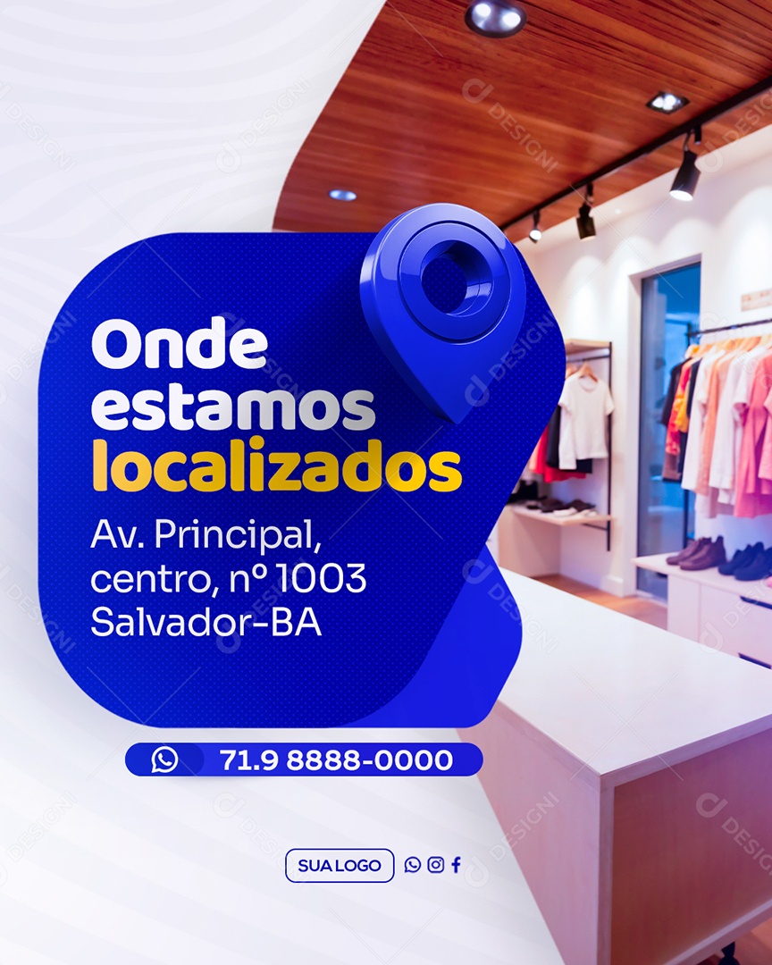 Onde Estamos Localizados Social Media PSD Editável