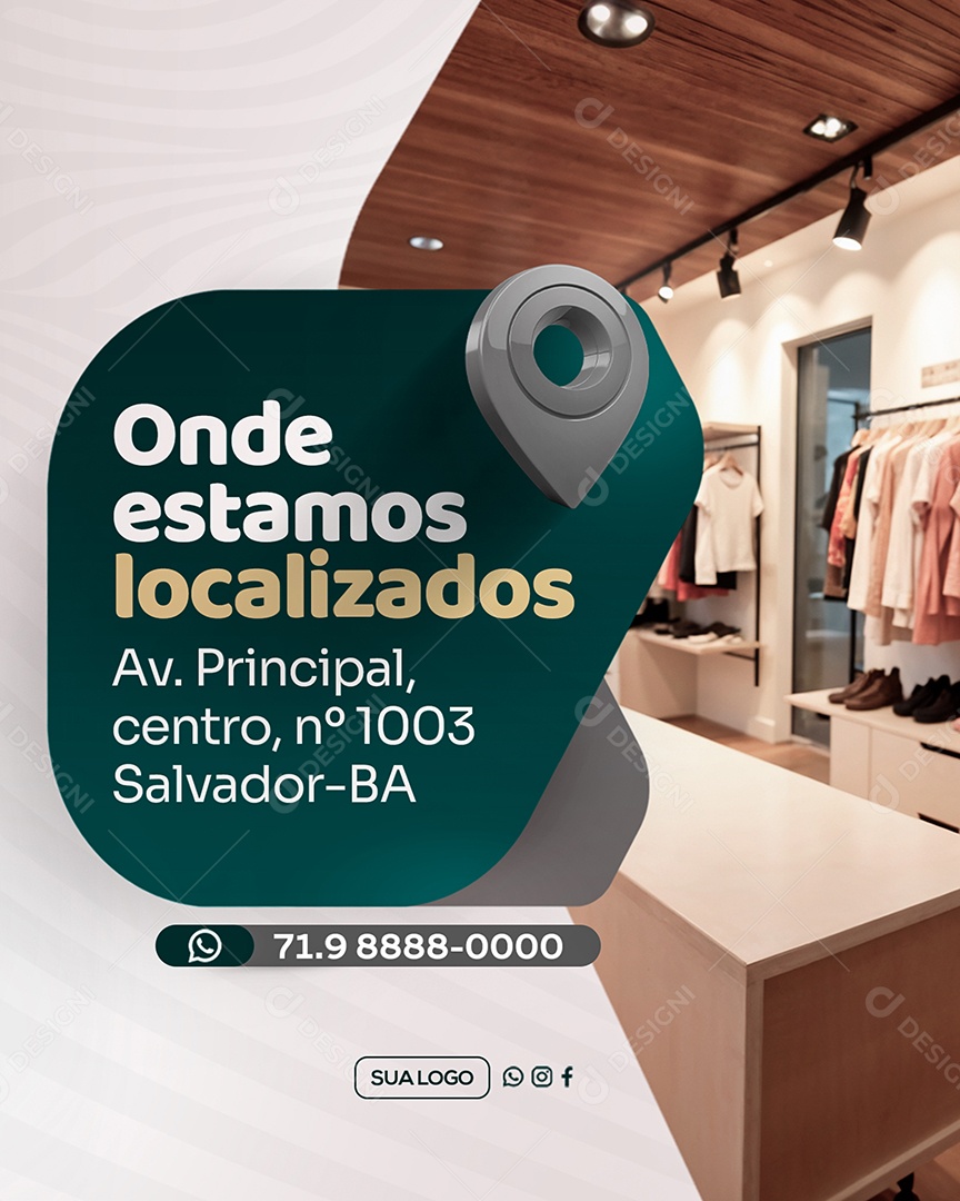 Onde Estamos Localizados Social Media PSD Editável