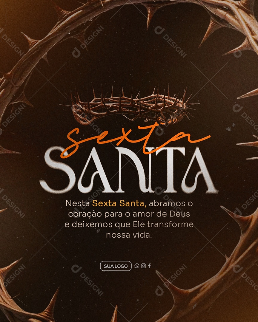 Sexta Feira Santa 18 de Abril Social Media PSD Editável