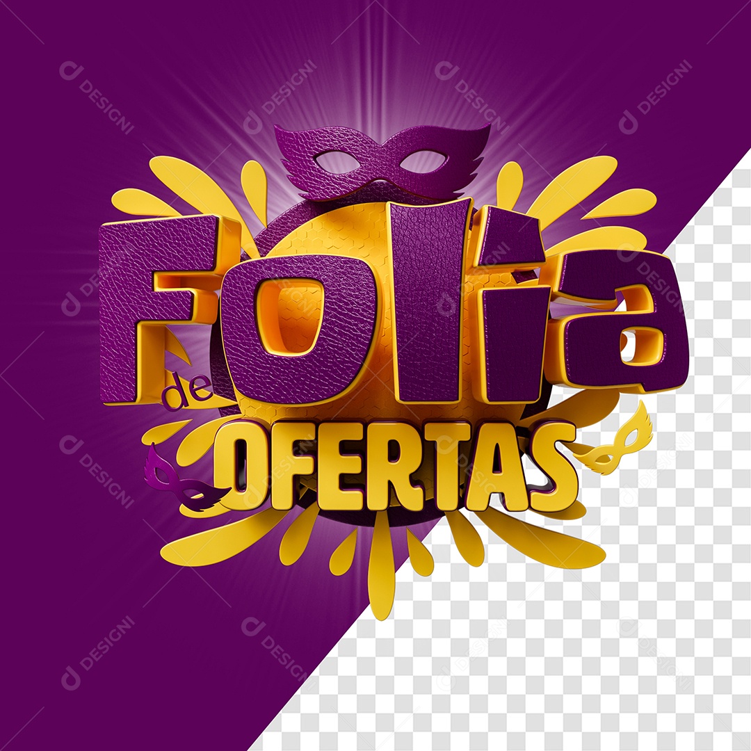 Selo 3D Folia de Ofertas para Composição PSD
