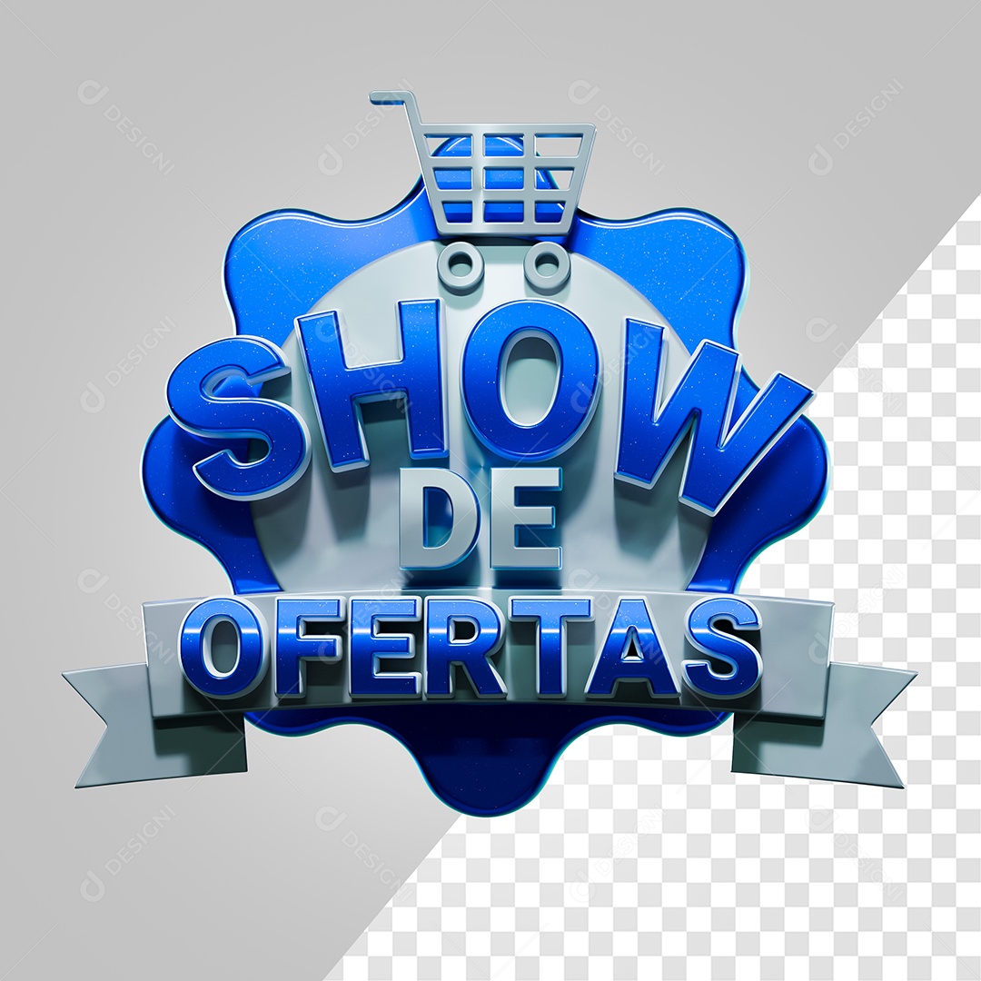 Selo 3D Show de Ofertas para Composição PSD