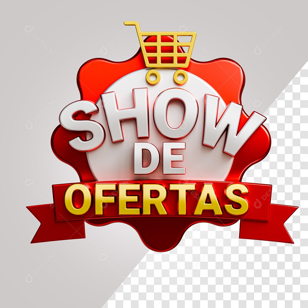 Selo 3D Show de Ofertas para Composição PSD