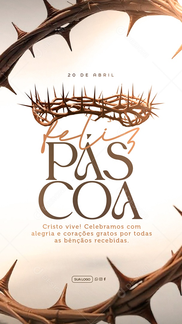 Story Feliz Páscoa 20 de Abril Social Media PSD Editável