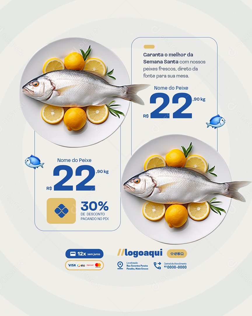 Peixaria Garanta O Melhor da Semana Santa Social Media PSD Editável