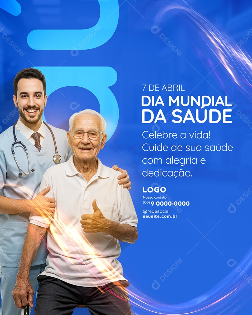 Flyer Dia Mundial da Saúde 07 de Abril Social Media PSD Editável