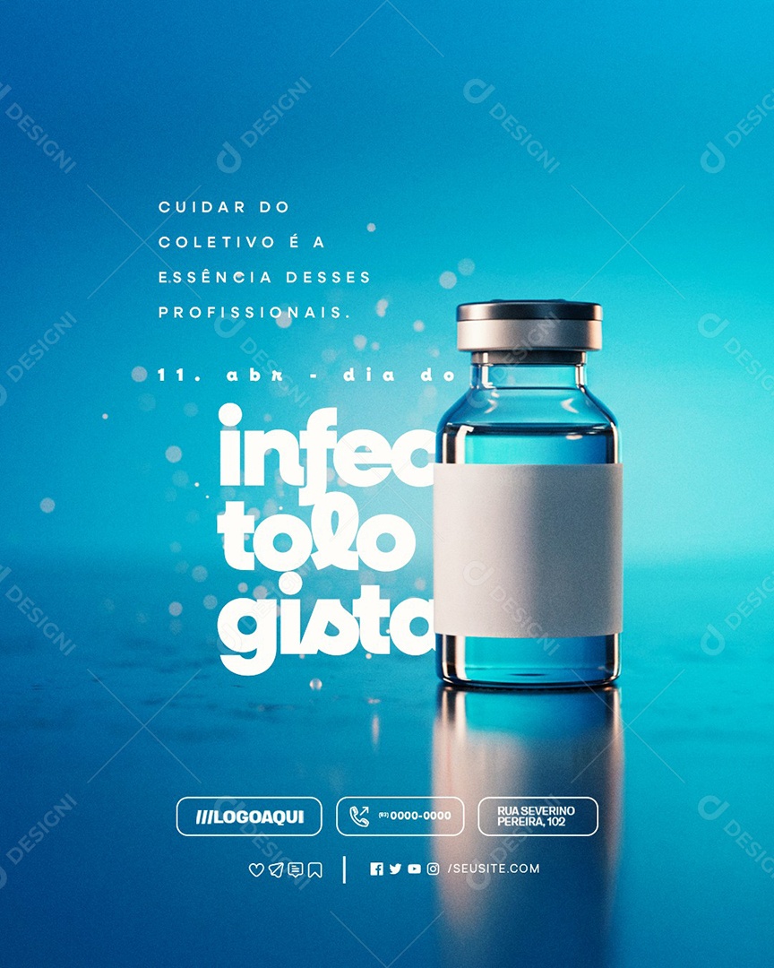 Dia do Infectologista 11 de Abril Social Media PSD Editável