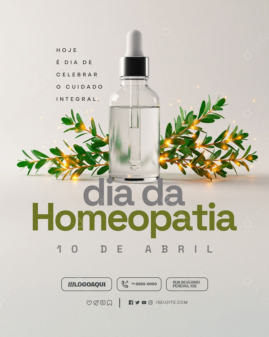 Dia da Homeopatia 10 de Abril Social Media PSD Editável
