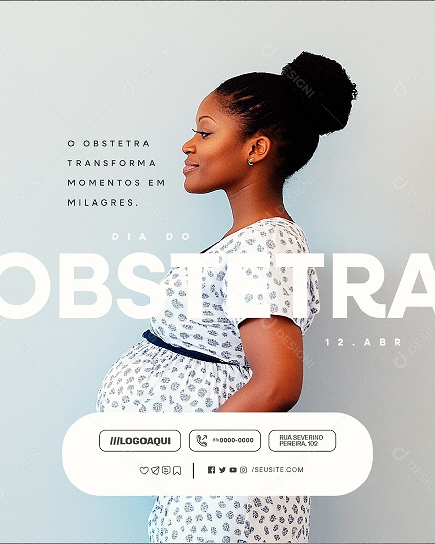 Dia do Obstetra 12 de Abril Social Media PSD Editável