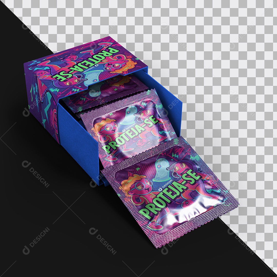 Mockup Caixa de Preservativo PSD Editável