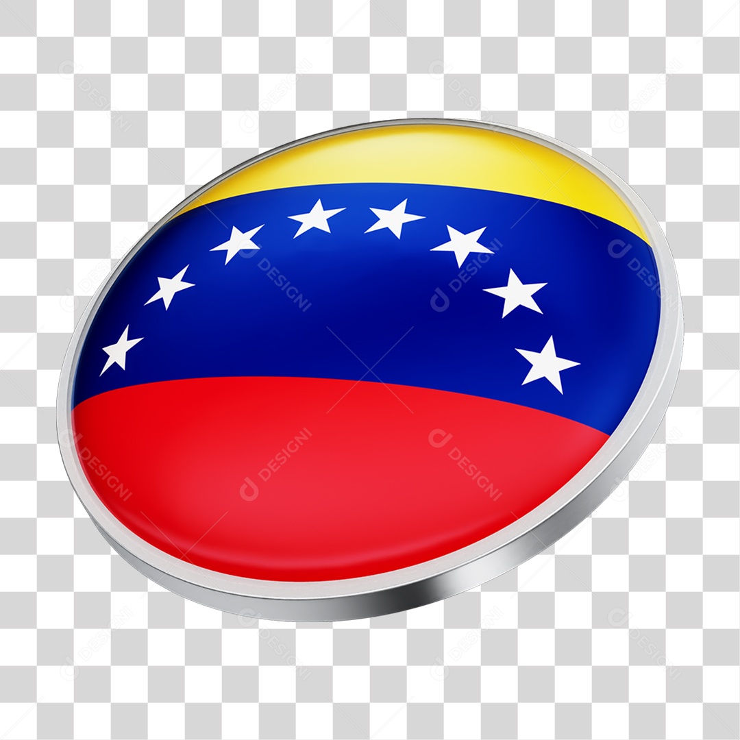 Botão com Bandeira da Venezuela PNG Transparente