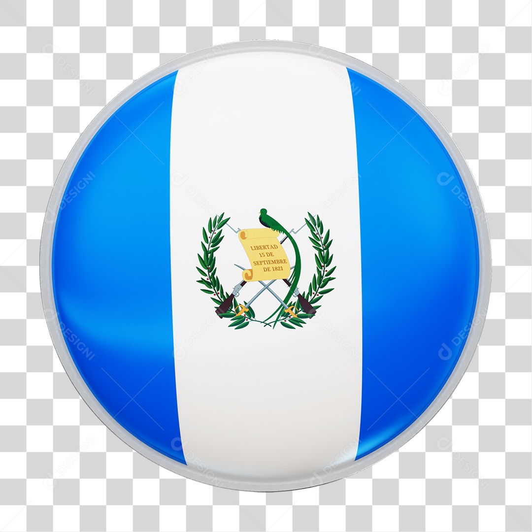 Botão com Bandeira da Guatemala PNG Transparente