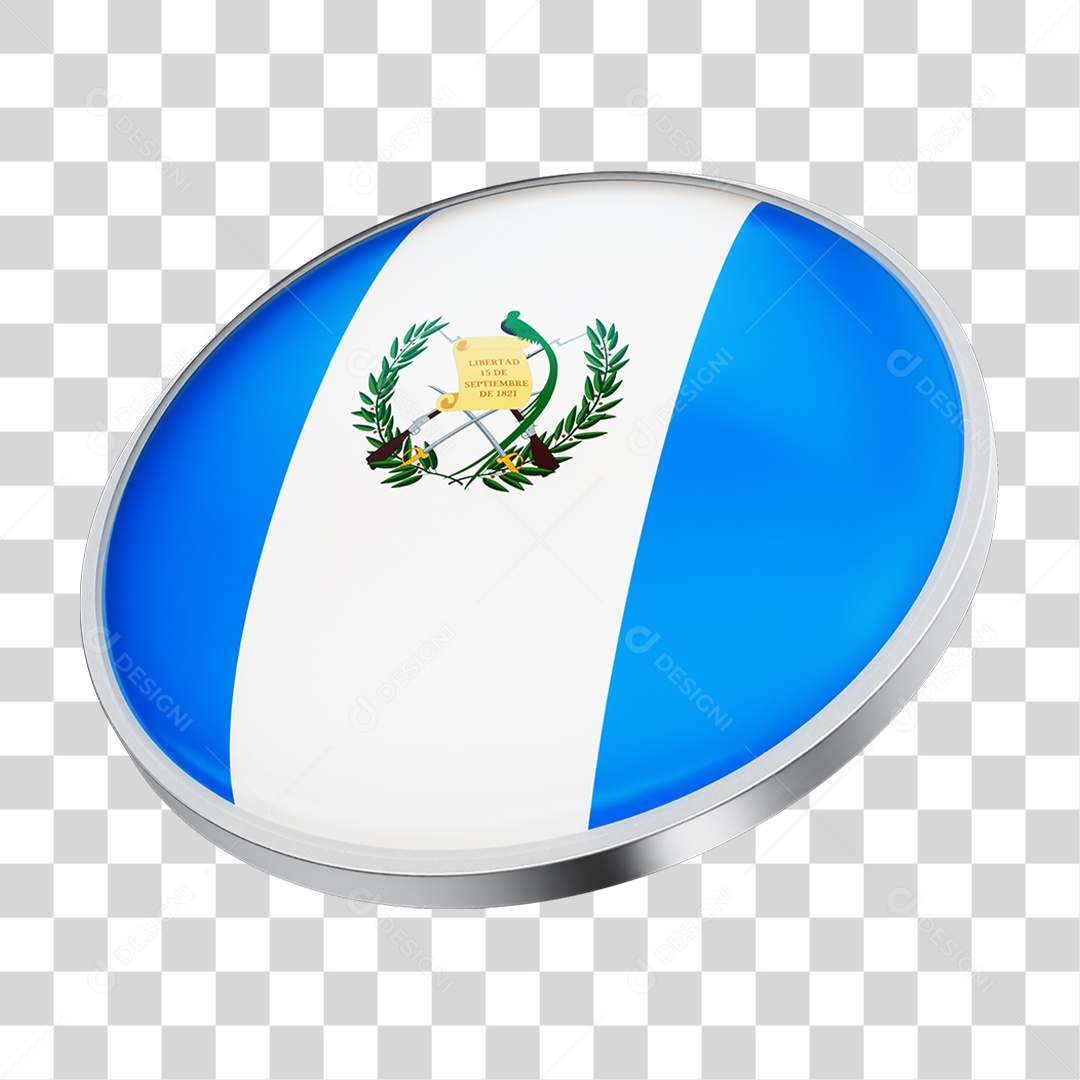 Botão com Bandeira da Guatemala PNG Transparente