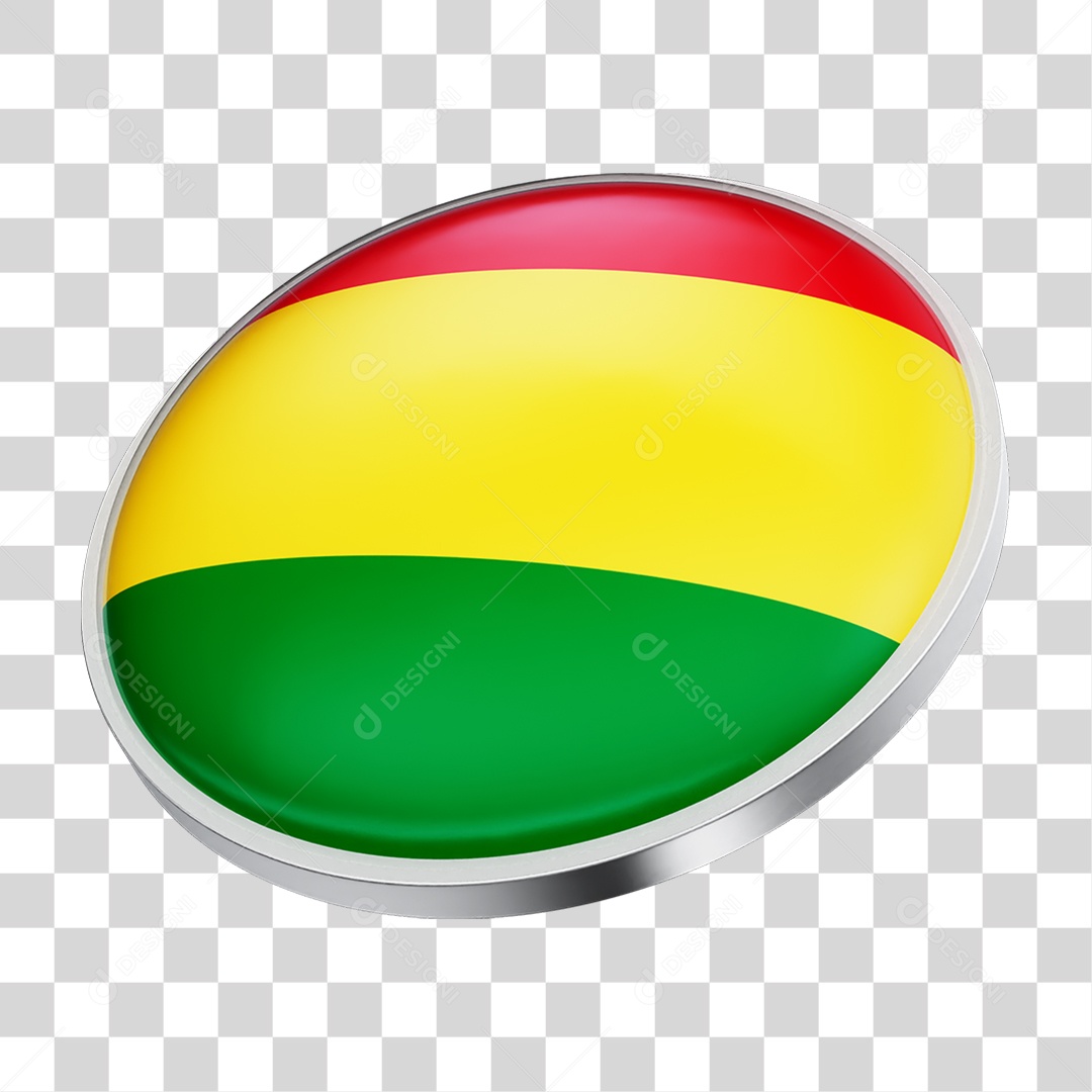 Botão com Bandeira da Bolívia PNG Transparente