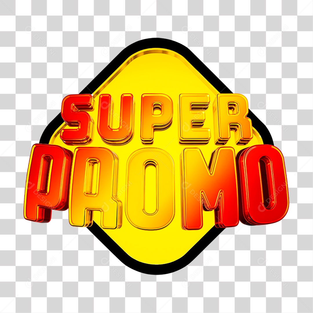 Selo 3D Super Promo PNG Transparente