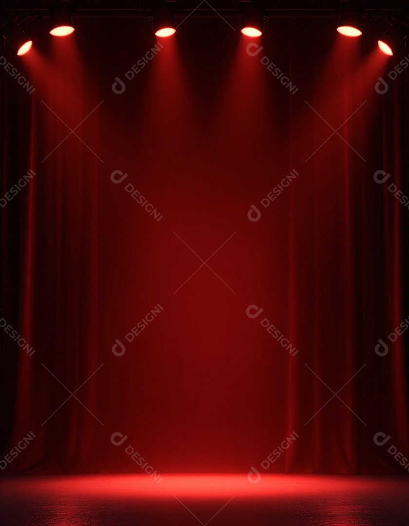 Palco iluminado com luzes de holofotes