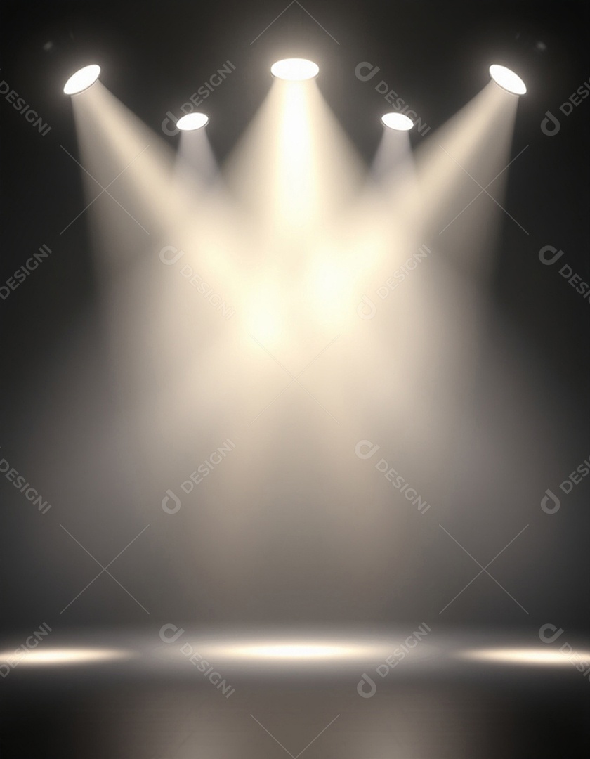 Palco iluminado com luzes de holofotes