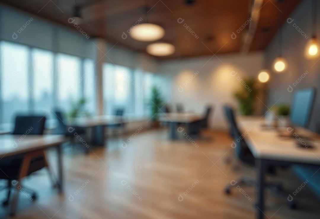 Escritório de trabalho com fundo desfocado