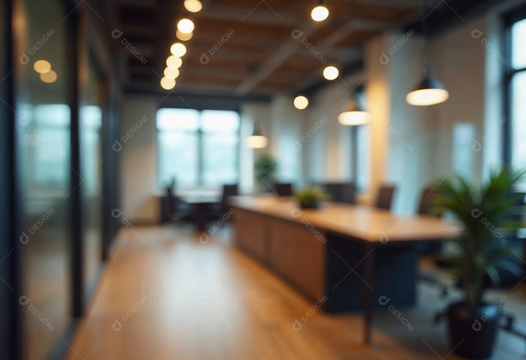 Escritório de trabalho com fundo desfocado