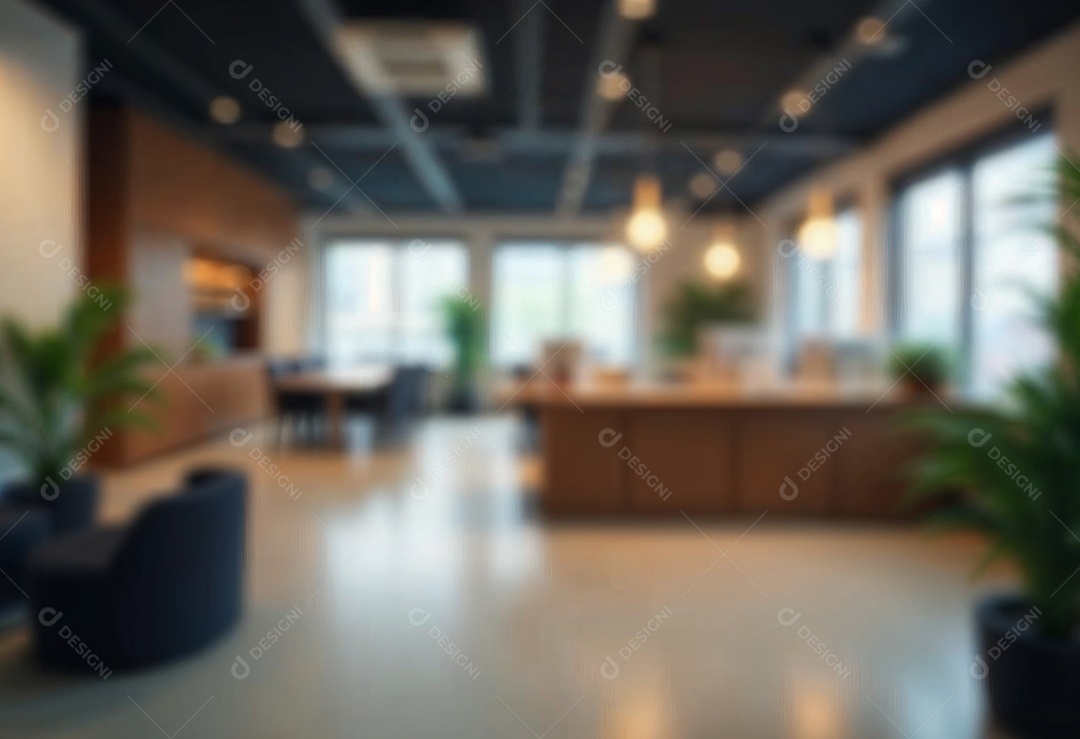 Escritório de trabalho com fundo desfocado