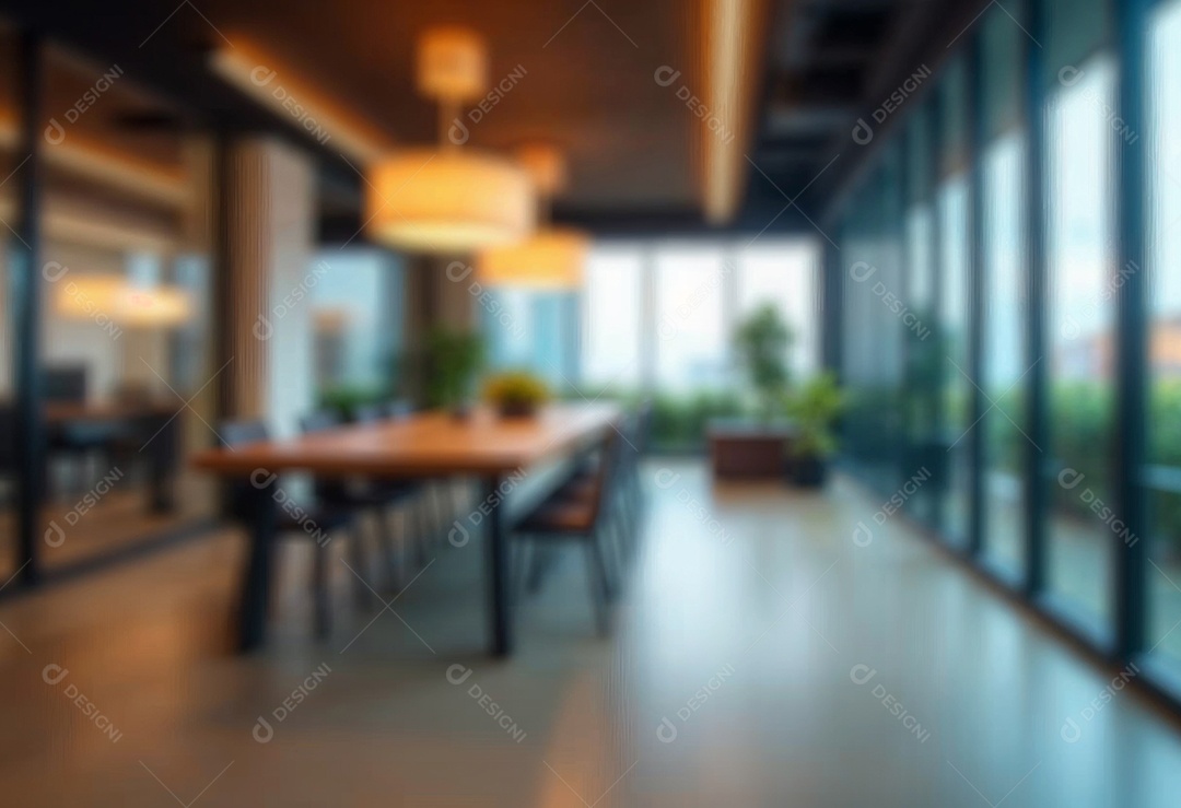 Escritório de trabalho com fundo desfocado