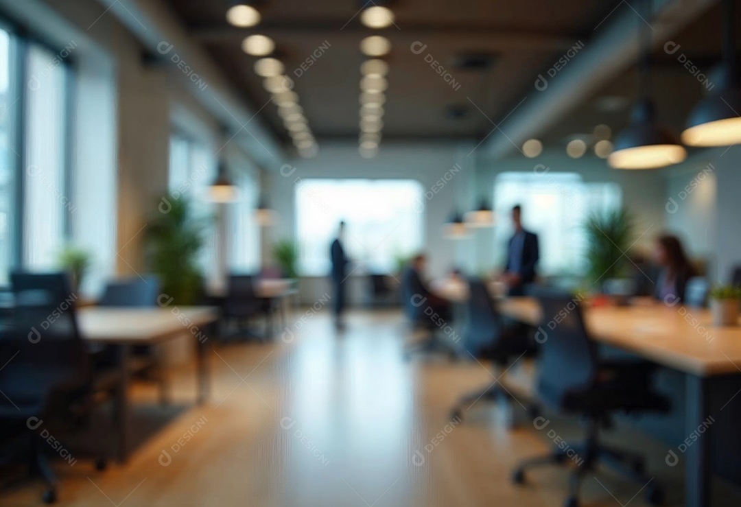 Escritório de trabalho com fundo desfocado
