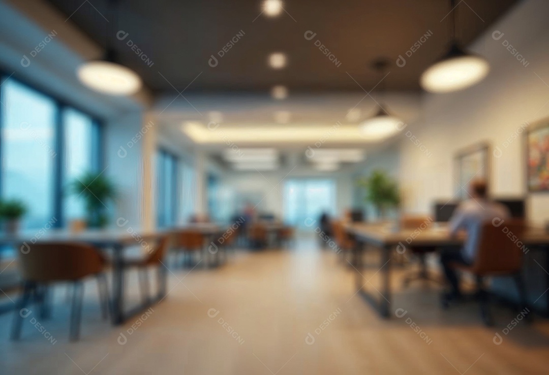 Escritório de trabalho com fundo desfocado
