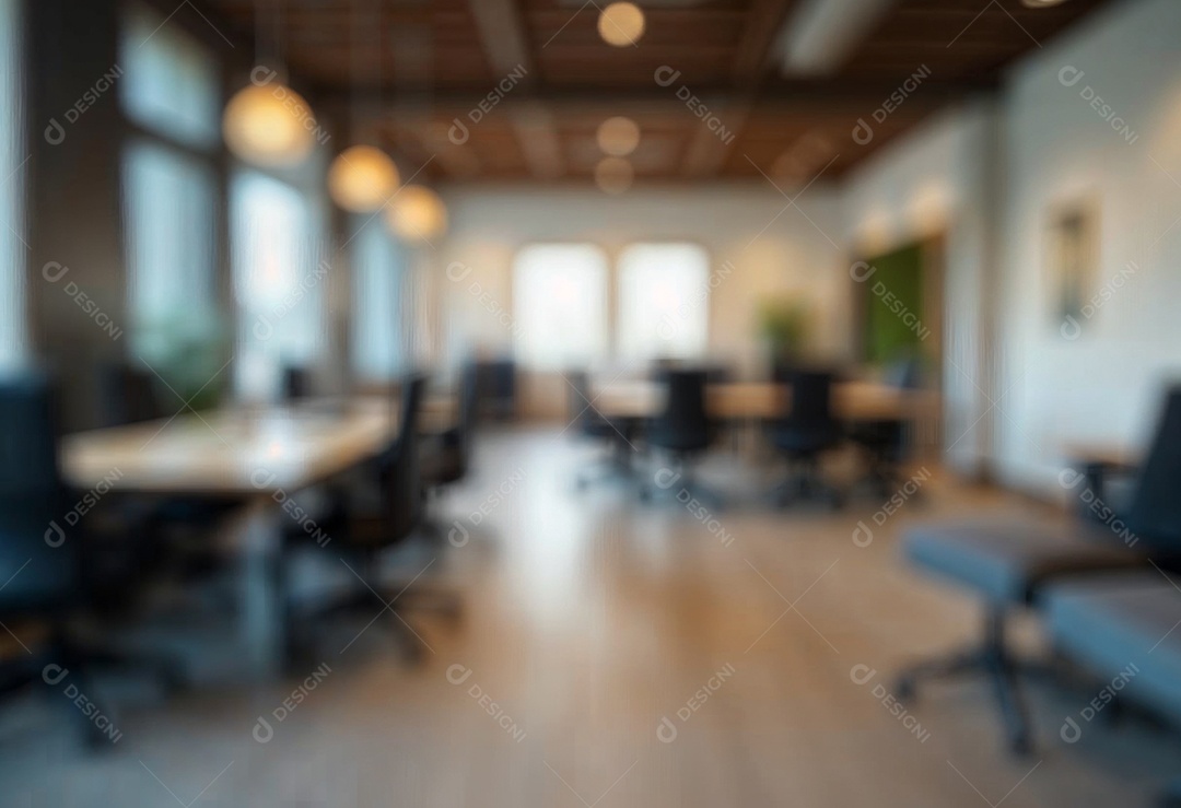 Escritório de trabalho com fundo desfocado