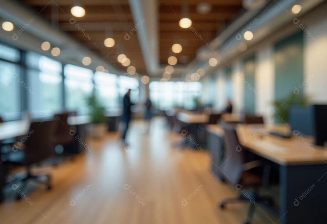 Escritório de trabalho com fundo desfocado