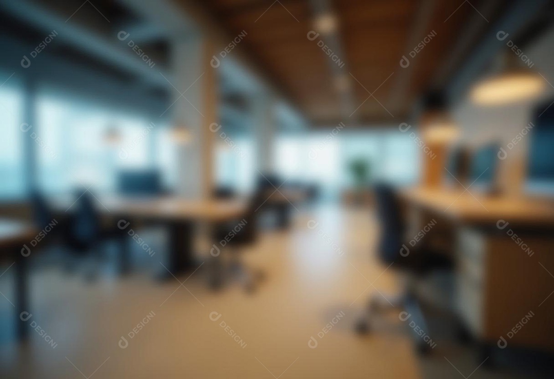 Escritório de trabalho com fundo desfocado