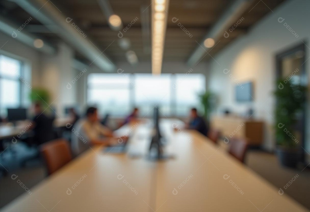 Escritório de trabalho com fundo desfocado