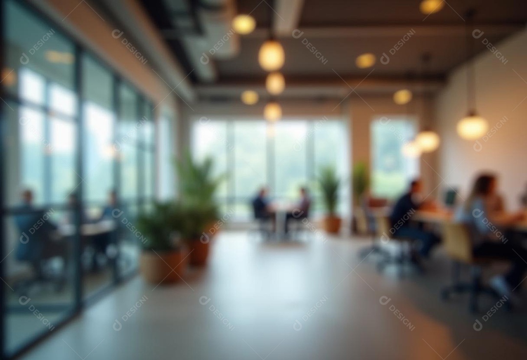 Escritório de trabalho com fundo desfocado