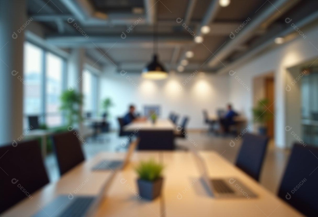 Escritório de trabalho com fundo desfocado