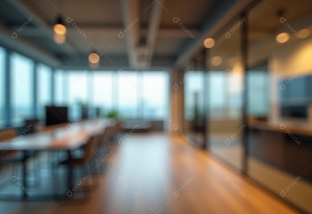 Escritório de trabalho com fundo desfocado