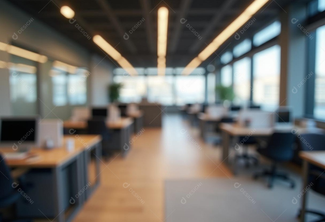 Escritório de trabalho com fundo desfocado