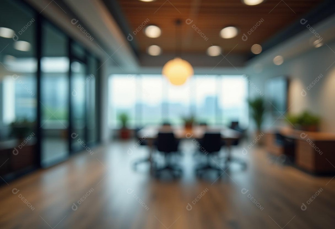 Escritório de trabalho com fundo desfocado