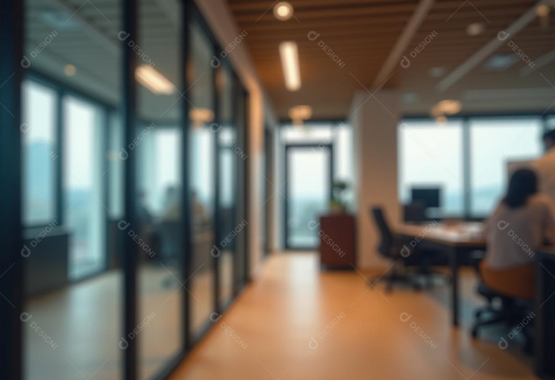 Escritório de trabalho com fundo desfocado